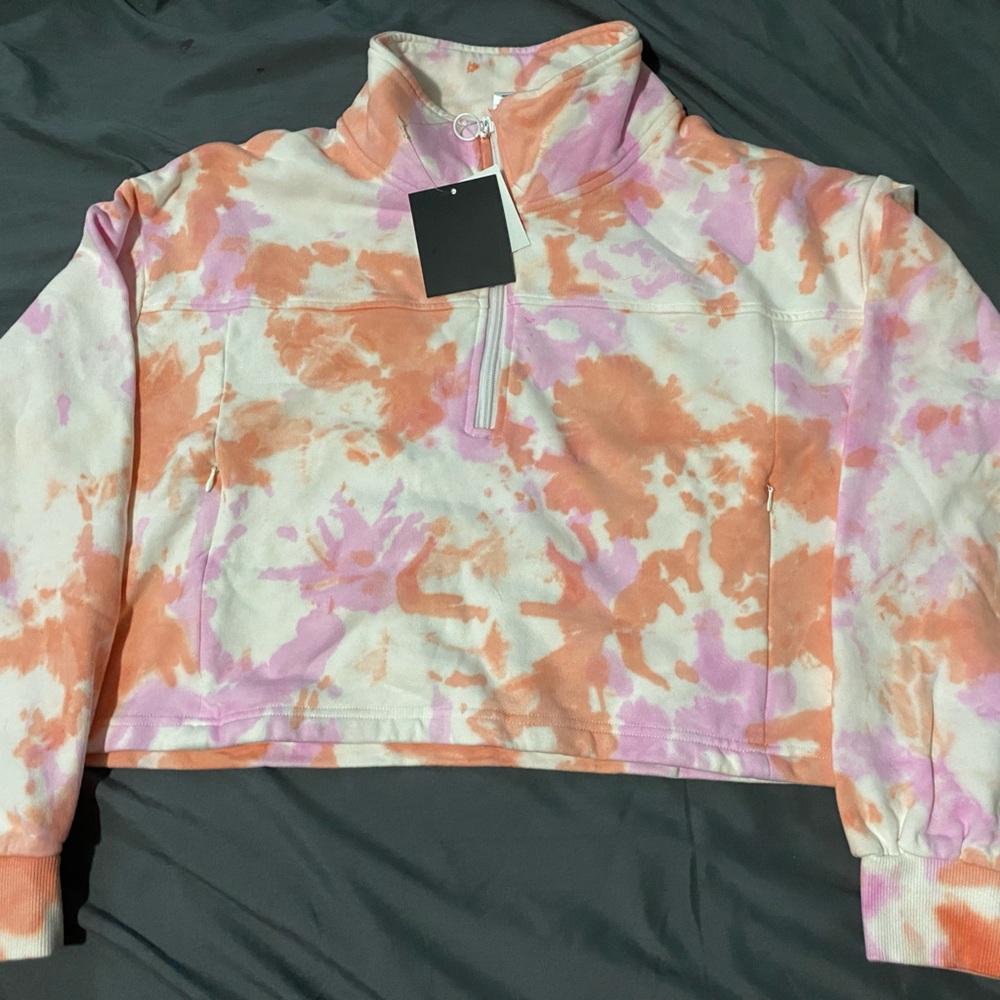Pink and Orange Tie-Dye Pullover